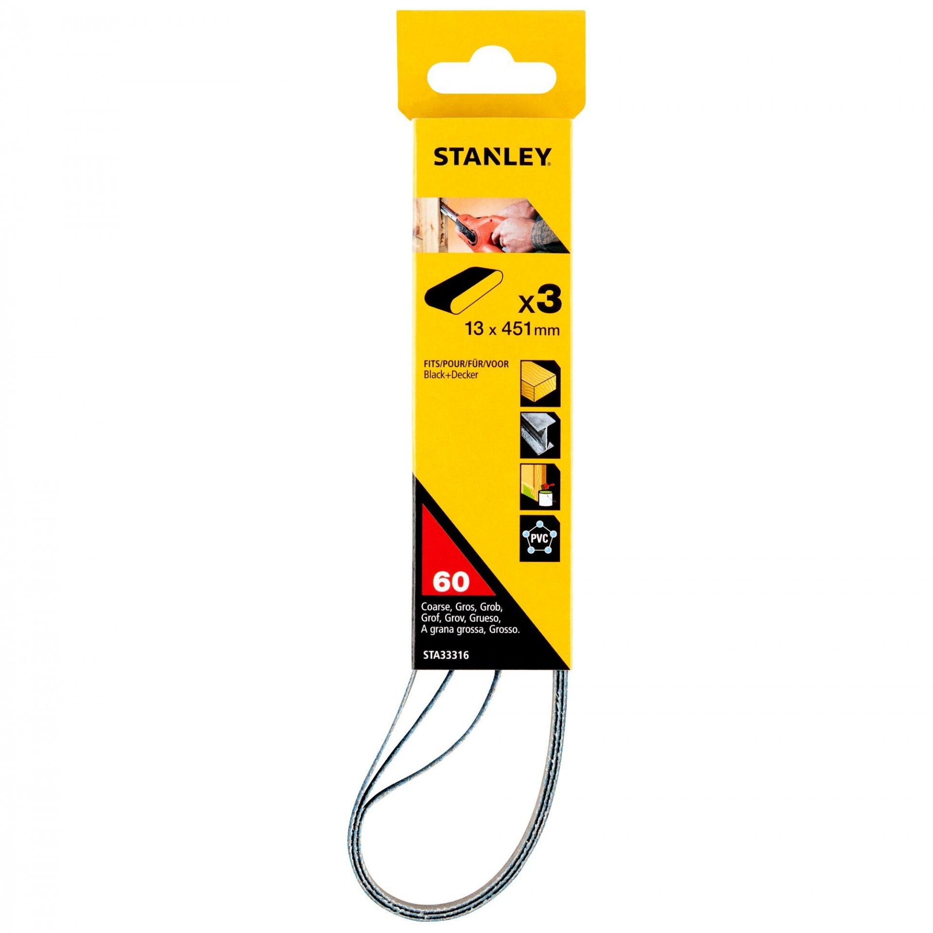 Lixa cinta 13 x 451mm.Grão 60.ref.STA33316-XJ STANLEY