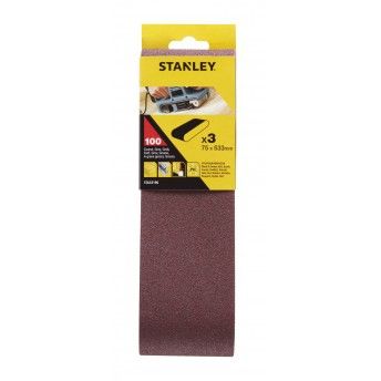 3 Bandas de lixa.75 x 533 mm Gro 100.ref.STA33196-XJ STANLEY