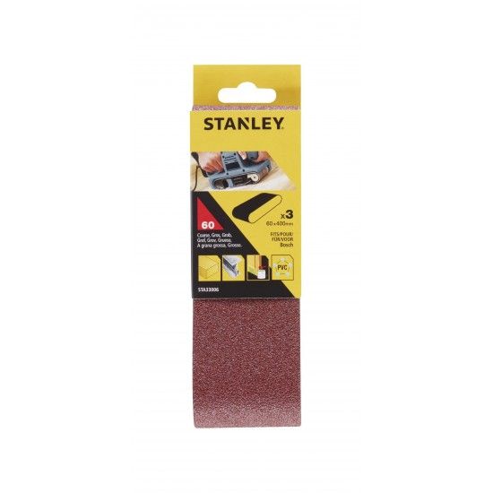 3 Bandas de lixa.60 x 400 mm Gro 60.ref.STA33006-XJ STANLEY