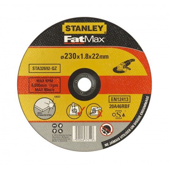 Disco Abrasivo para corte em a�o inoxid�vel 230x1.8 ref� STA32692-QZ STANLEY