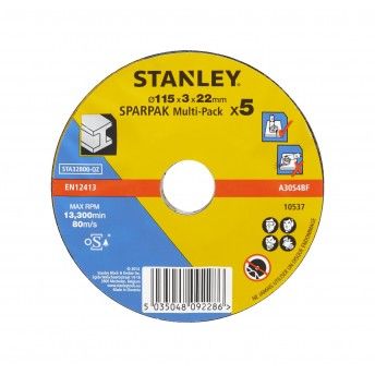 5 discos de corte para metal 115x22 ref� STA32800-QZ STANLEY