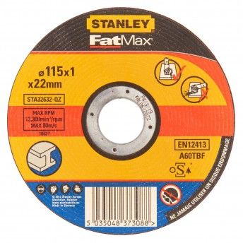 Disco Abrasivo para corte em ao 115x1.0 ref STA32632-QZ STANLEY