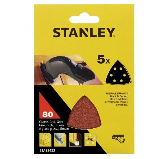 5 Folhas de lixa.Grão 80.ref.STA32432-XJ STANLEY 5 Folhas de lixa.Grão 80.ref.STA32432-XJ STANLEY