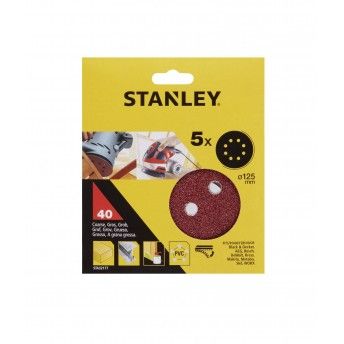 5 Discos  125 mm Para Lixadora rotorbital ref STA32177-XJ STANLEY
