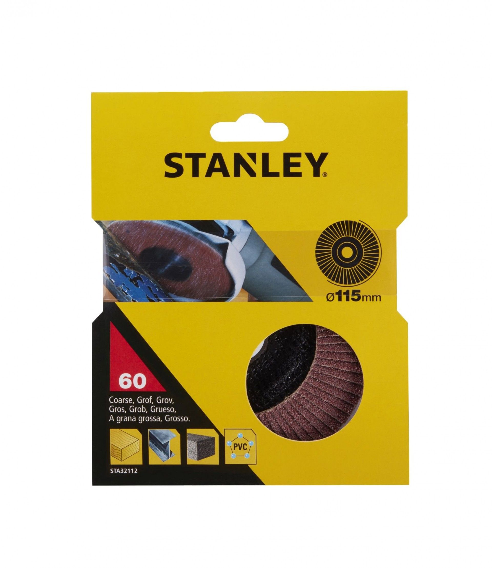 Disco de folhas de lixa ø 115mm M14.Grão 60.ref.STA32112-XJ STANLEY