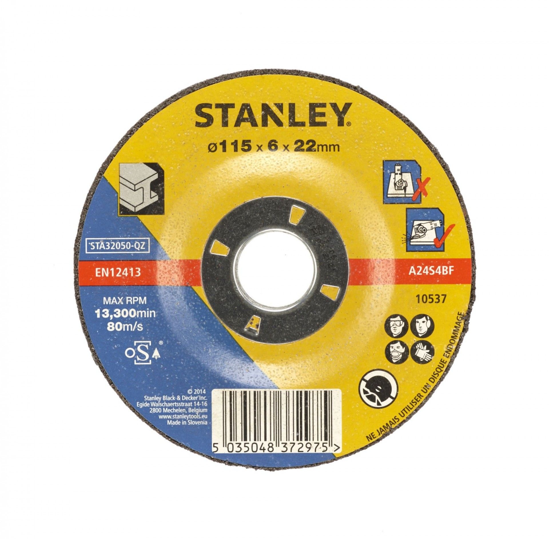 Disco para desbaste em metal ø 115 mm, refª STA32050-QZ STANLEY