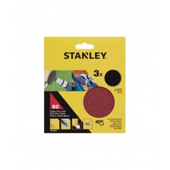 3 discos 125mm para Rebarbadora e berbequins auto-aderentes ref STA32067-XJ STANLEY