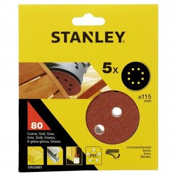 5 Discos  115 mm Para Lixadora rotorbital ref STA32007-XJ STANLEY