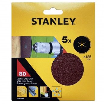 5 Discos de lixa  125mm ref STA32006-XJ STANLEY