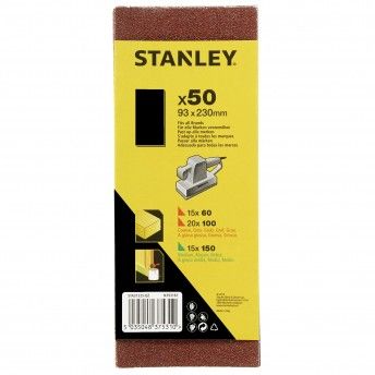 50 folhas de lixa 1/3 (93 x 230mm) sem perfura ref STA31225-QZ STANLEY