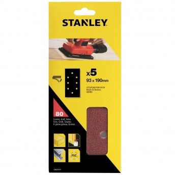 5 folhas de lixa perfuradas ref STA31517-XJ STANLEY
