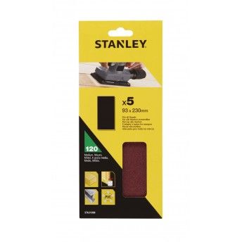 5 folhas de lixa sem perfurar ref STA31098-XJ STANLEY