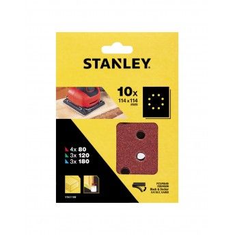 10 folhas de lixa perfuradas ref STA31108-XJ STANLEY