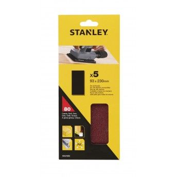 5 folhas de lixa sem perfurar ref STA31093-XJ STANLEY