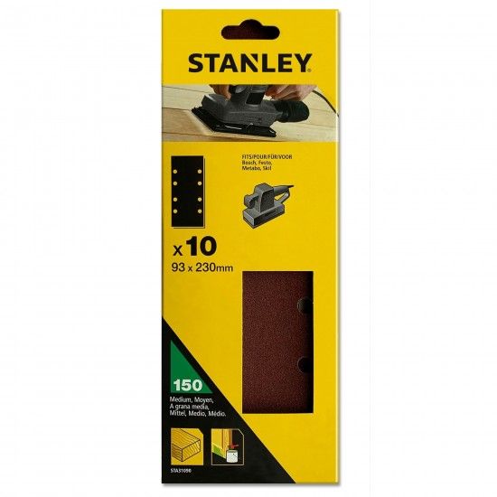 10 folhas de lixa perfuradas refª STA31090-XJ STANLEY 10 folhas de lixa perfuradas refª STA31090-XJ STANLEY