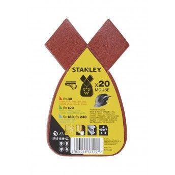 20 folhas de lixa para Mouse.Gro Sortido ref STA31029-QZ STANLEY