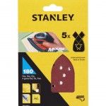 5 Folhas de lixa Gro 180 ref STA31014-XJ STANLEY