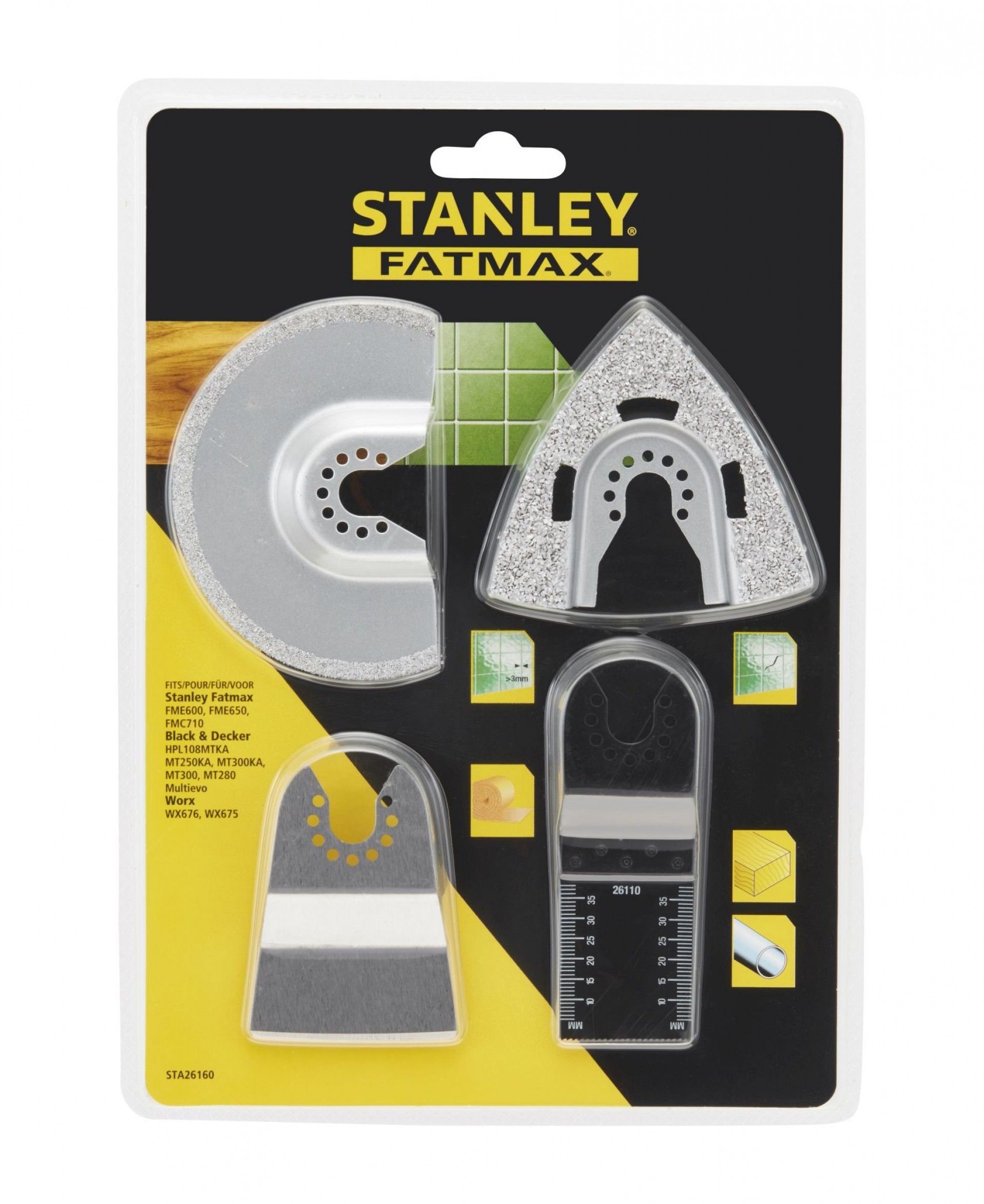 Jogo de 4 peças para telhas para multi-ferramenta oscilante refª STA26160-XJ STANLEY