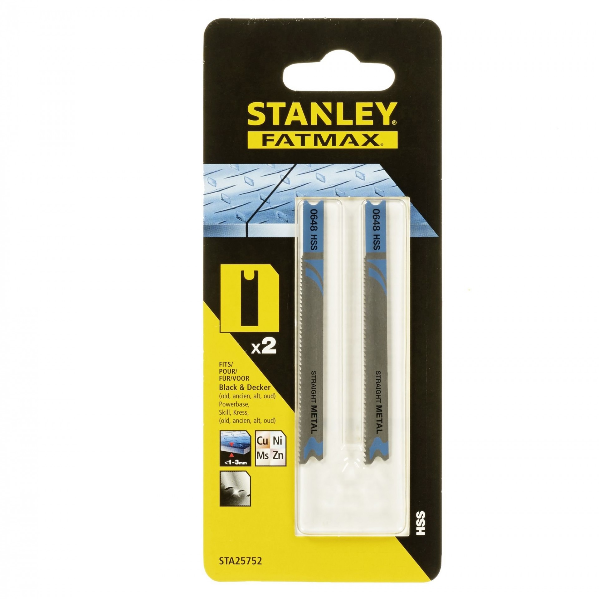 2 folhas HSS.Longa duração refª STA25752-XJ STANLEY
