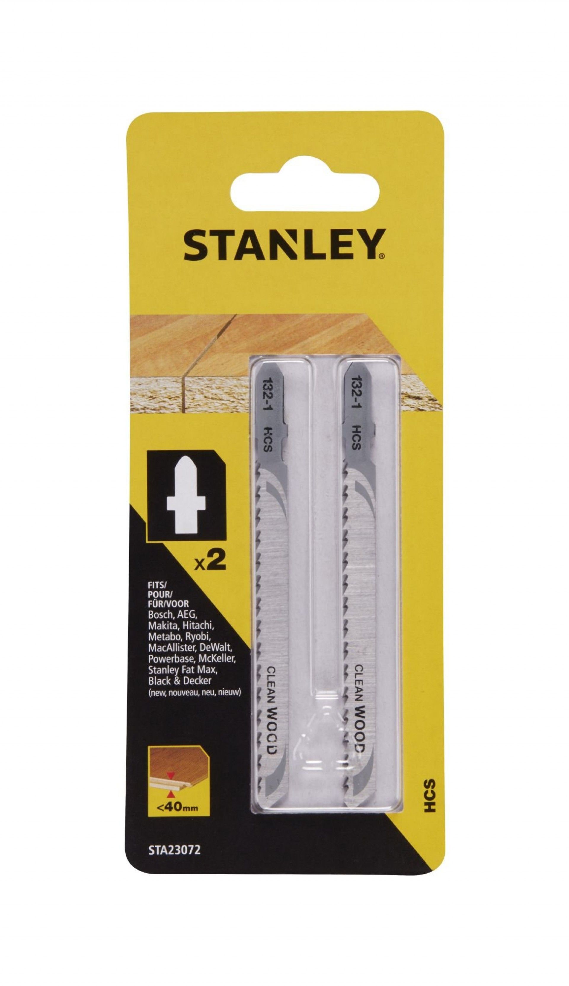 2 folhas HCS corte invertido e fino refª STA23072-XJ STANLEY