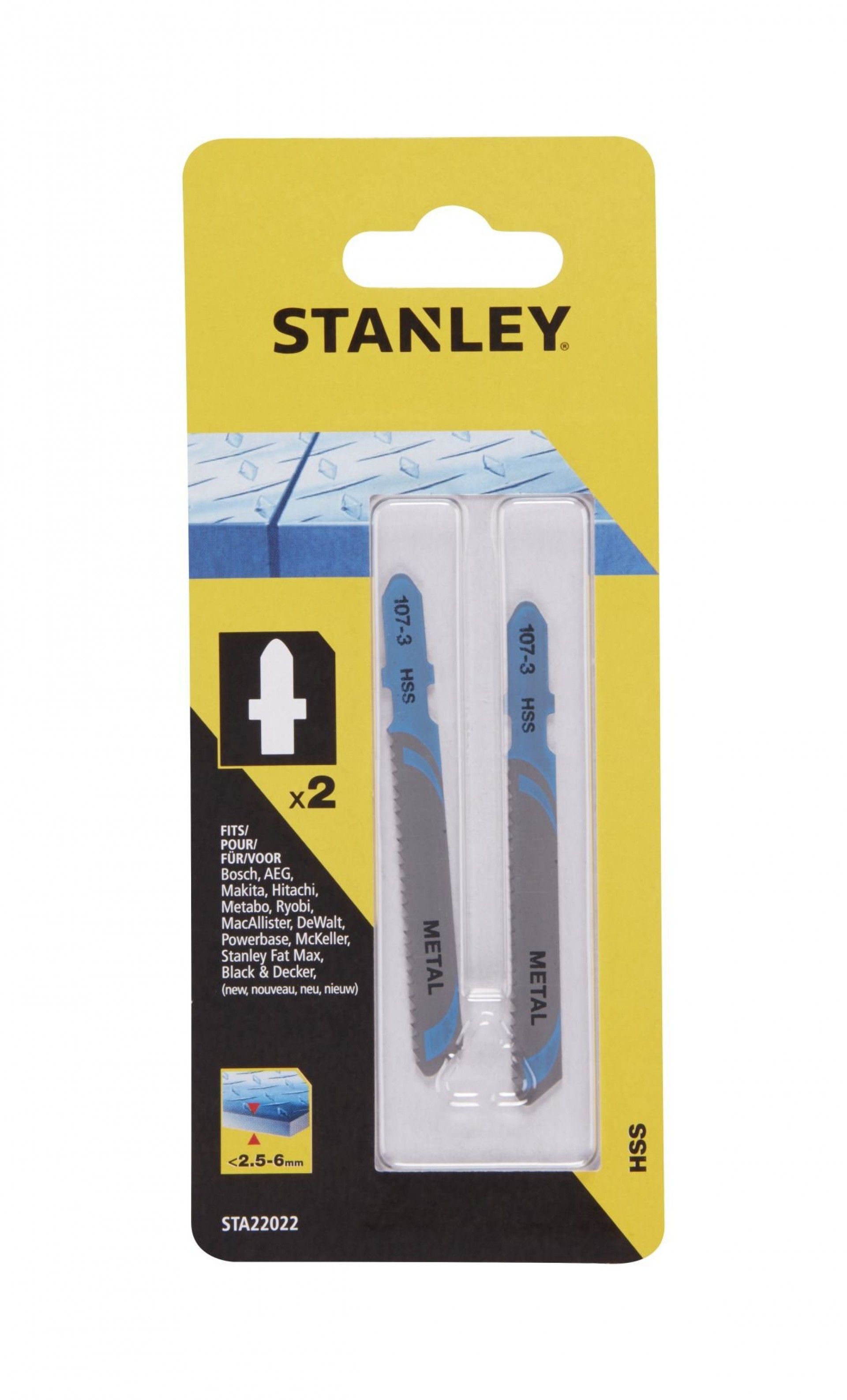 2 folhas HSS.Para cortes retos refª STA22022-XJ STANLEY