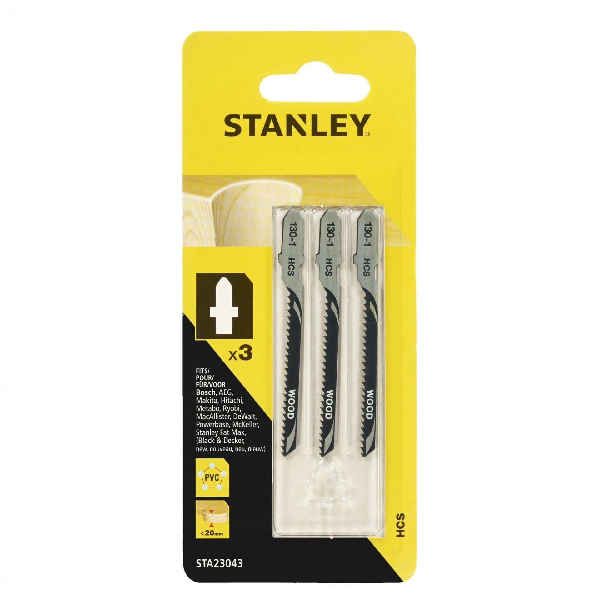 3 folhas HCS para esboçar refª STA23043-XJ STANLEY