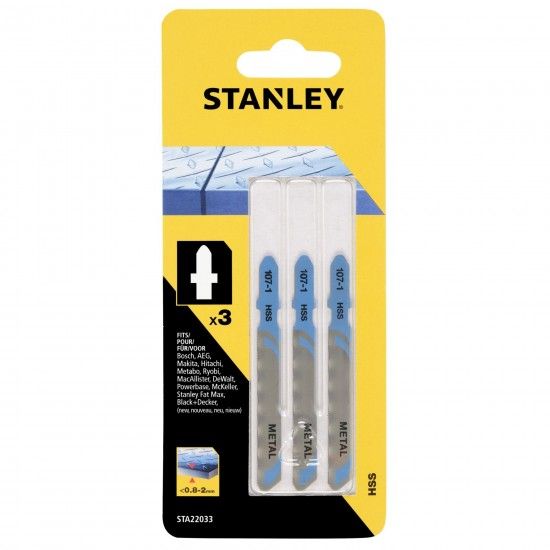 3 folhas HSS para corte reto ref� STA22033-XJ STANLEY
