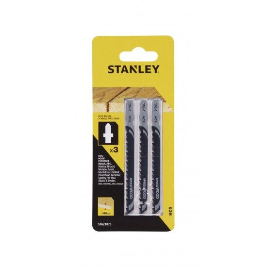 3 folhas HCS para corte reto e r�pido ref� STA21073-XJ STANLEY