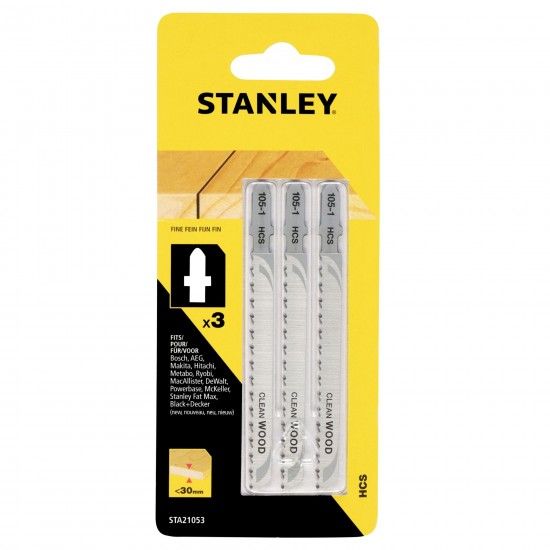 3 folhas HCS para corte fino, reto e sem lascas refª STA21053-XJ STANLEY 3 folhas HCS para corte fino, reto e sem lascas refª STA21053-XJ STANLEY