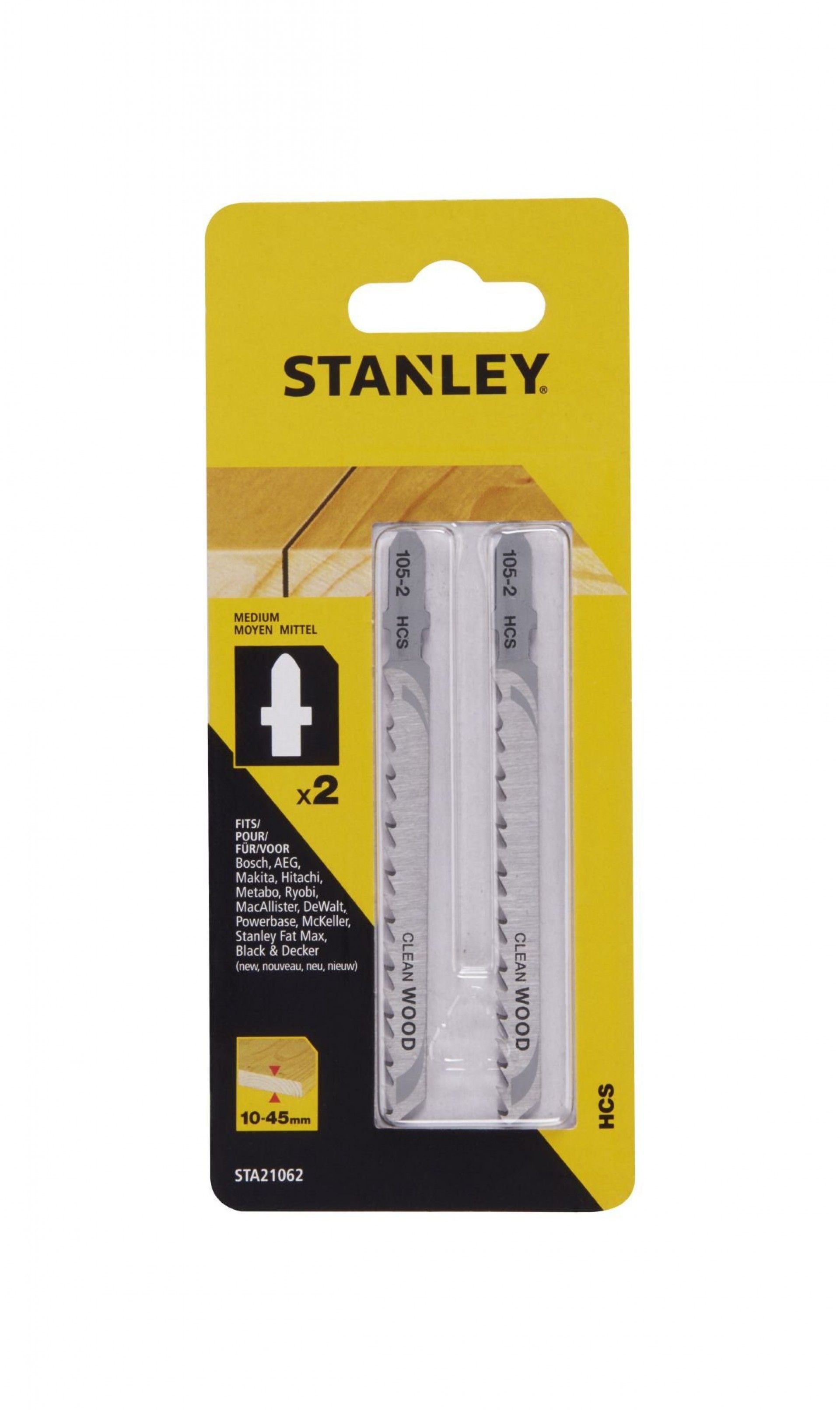 2 folhas HCS para corte reto e sem lascas refª STA21062-XJ STANLEY