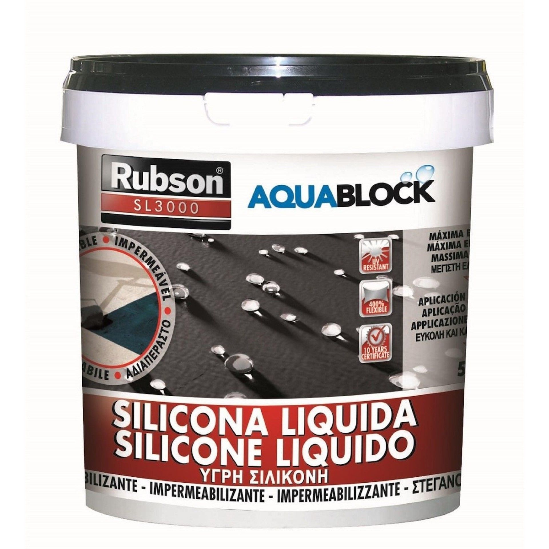 RUBSON SILICONE SL 3000 PRETO 5KG