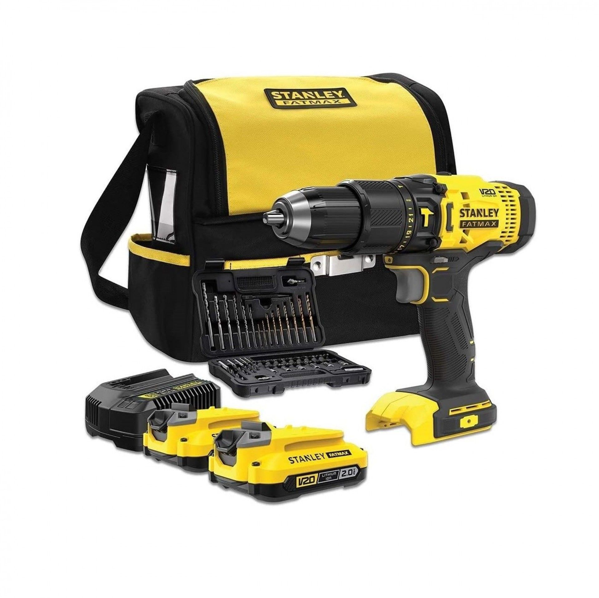 Aparafusadora SFMCD711DSA-QW 18v 2X2.0ah + 50 acessórios Stanley