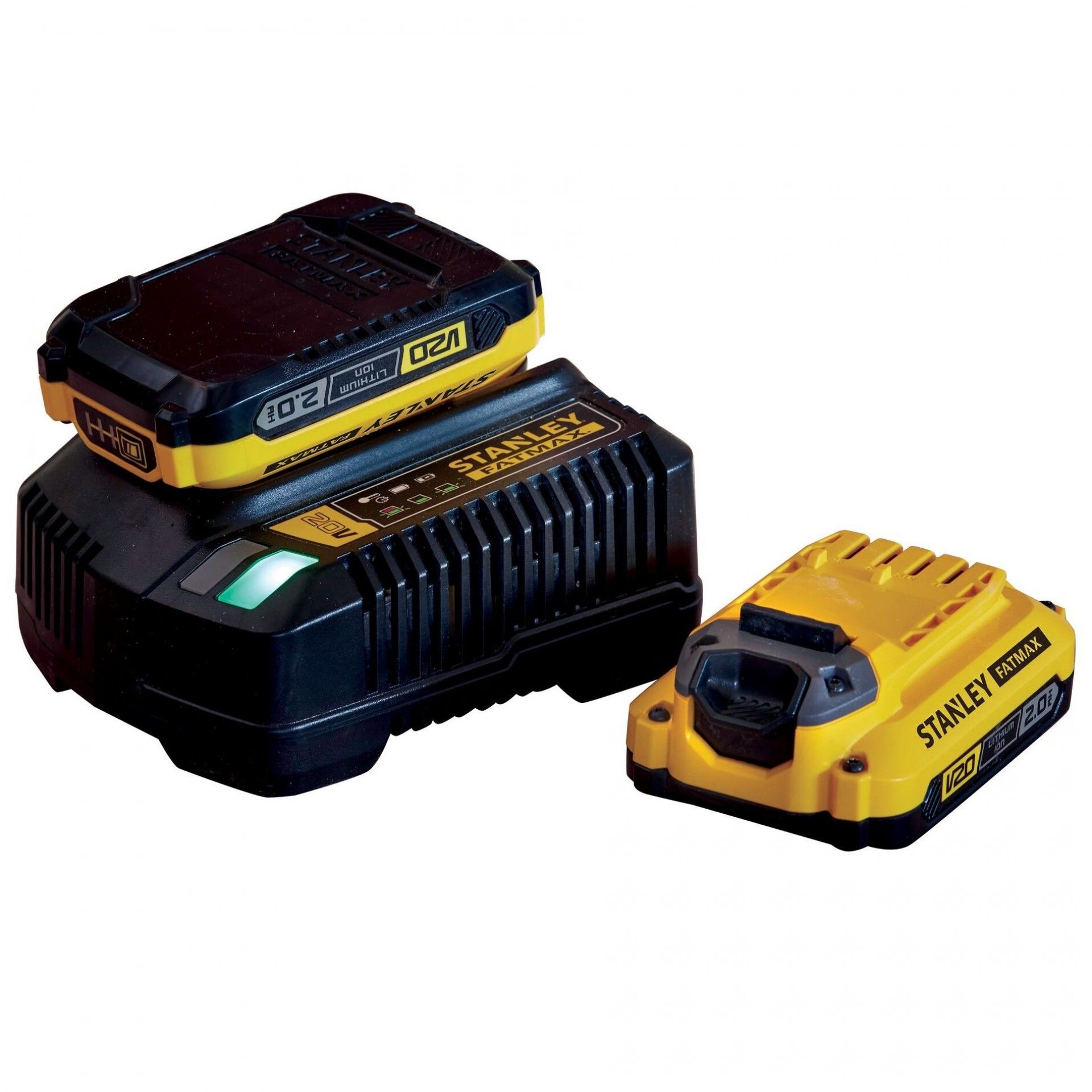 Pack: 2 baterias V20 18V Li-Ion 2Ah + Carregador 2A refª SFMCB12D2-QW STANLEY