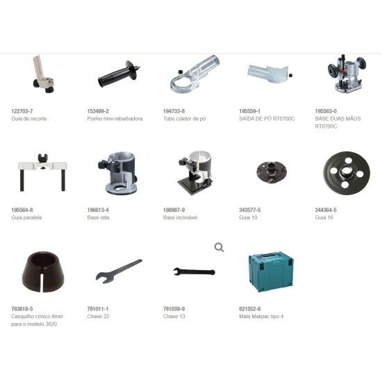 Fresadora multifunes 710W 8mm Vari RT0702CX2J Makita