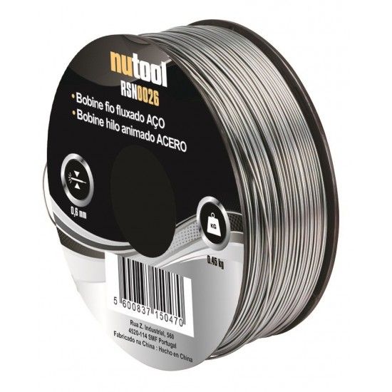 Bobine fio fluxado 0.6mm 0.45Kg Ao Ref RSN0026 NUTOOL