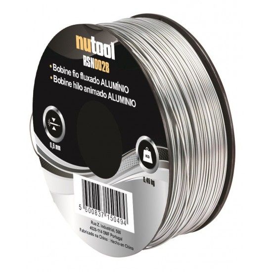 Bobine fio fluxado 0.8mm 0.45Kg Aluminio Ref RSN0028 NUTOOL