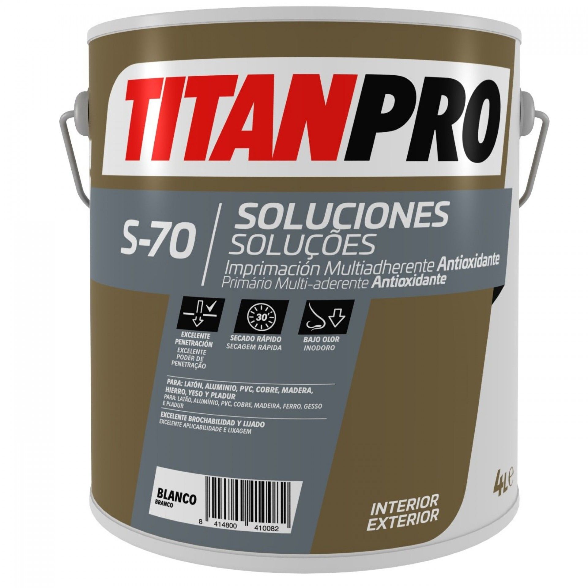 PRIMÁRIO S-70 MULTI ADERENTE ANTI-OXIDANTE 4L BRANCO TITANPRO