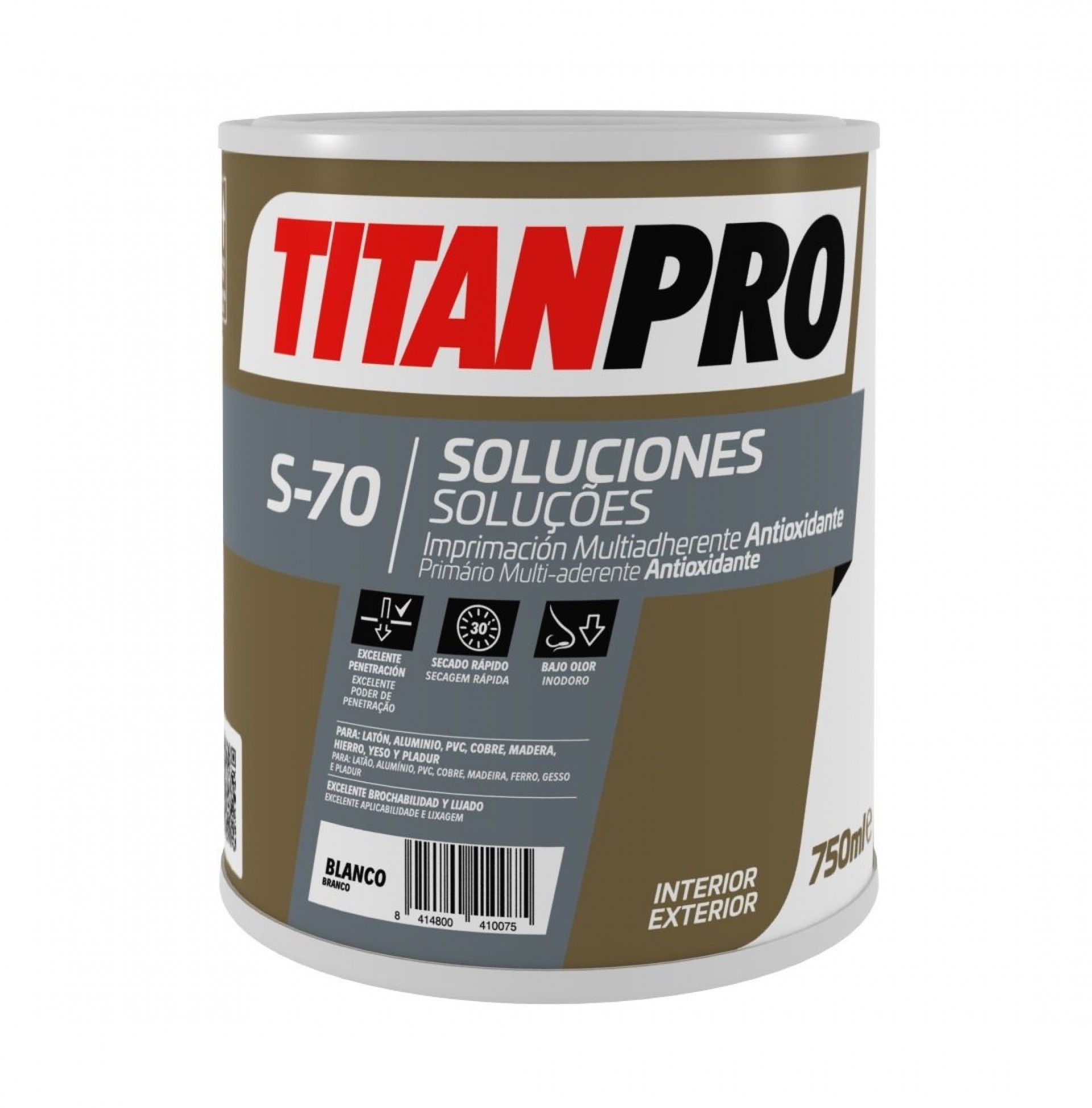 PRIMÁRIO S-70 MULTI ADERENTE ANTI-OXIDANTE 750ML CINZA TITANPRO