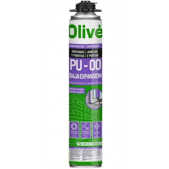 ESPUMA PISTOLAVEL PU-00 S 750ml BAIXA EXPANSO OLIVE