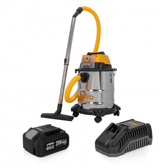 Aspirador sol./liq.s 20lt 20v li + bateria + carregador refPACK6EGOVITO