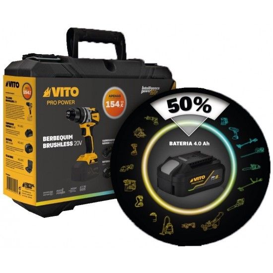 Aparafusadora brushless + 1bat 4.0Ah + carregador ref PACK4EGO VITO