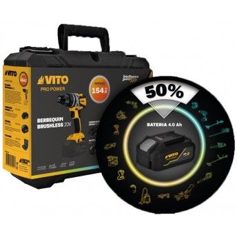 Aparafusadora brushless + 1bat 4.0Ah + carregador ref PACK4EGO VITO