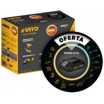 Aparafusadora + Rebarbadora + 1bat 2.0Ah + 1bat 4.0Ah + carregador ref PACK2EGO VITO