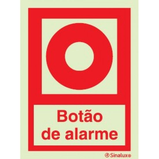 Sinal boto alarme, 100x150 ref P0525 Sinalux