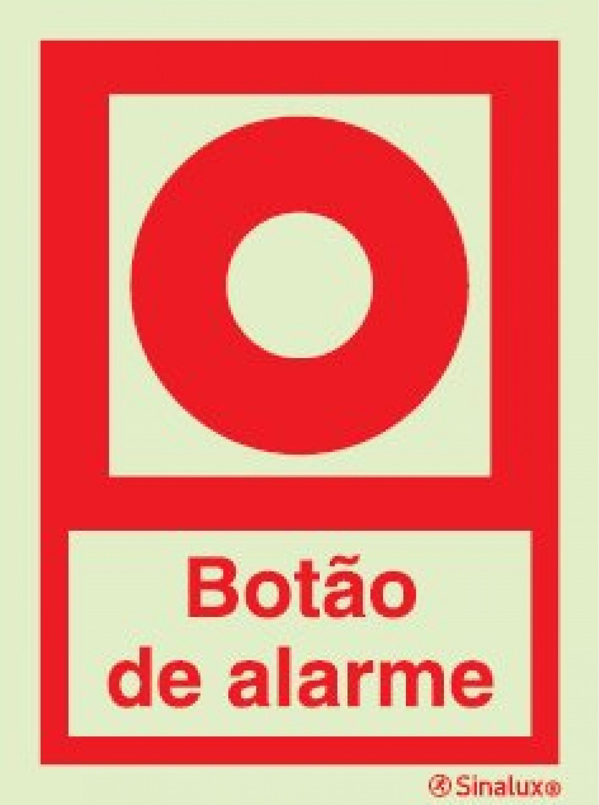 Sinal botão alarme, 100x150 refª P0525 Sinalux