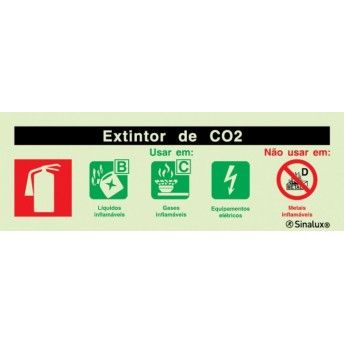 Sinal agente CO2, 240x80 ref P0451 Sinalux