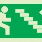 Sinal de evacuao, escada a descer  direita,  200x100 ref P0004 Sinalux