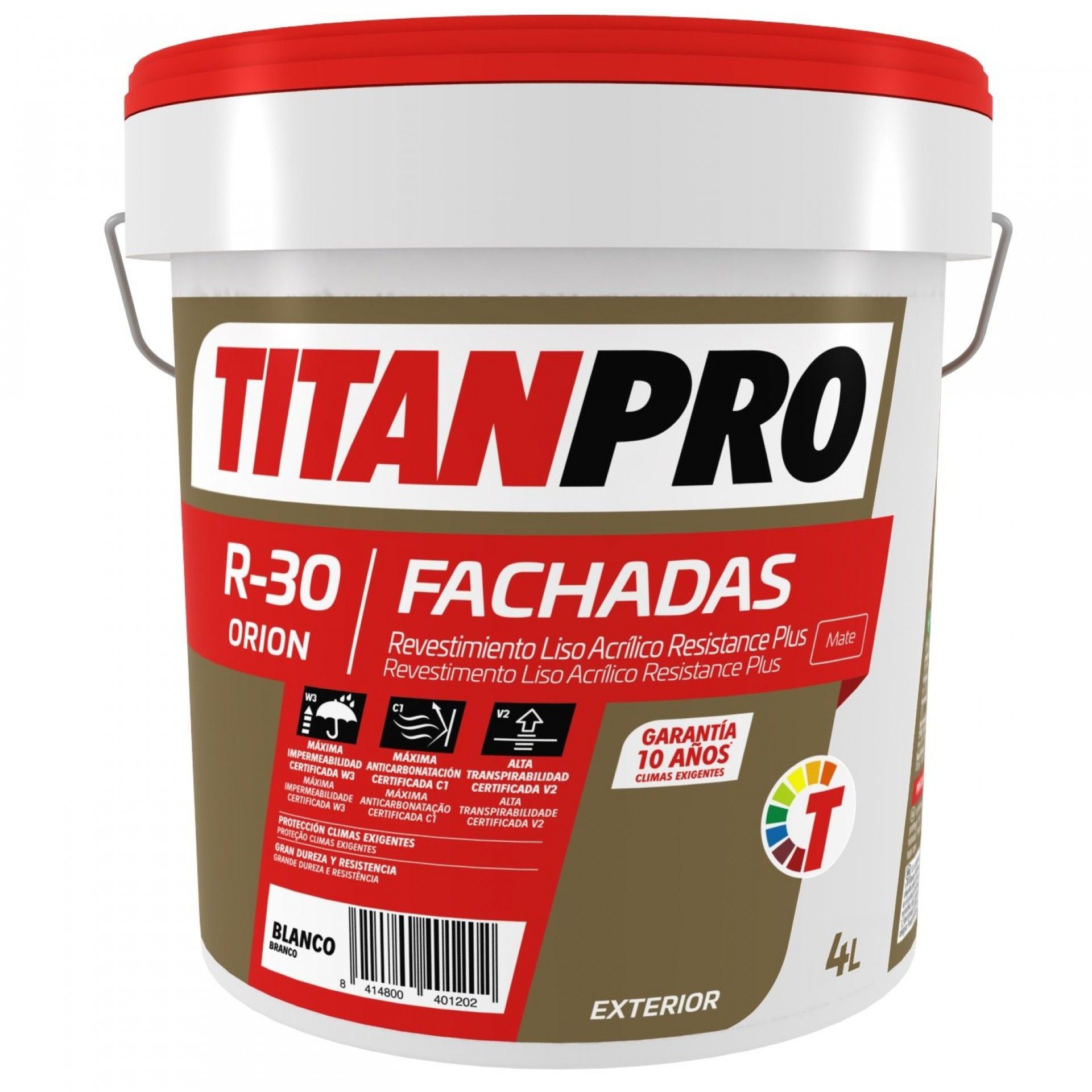 TITANPRO R-30 MATE BRANCO ACRILICO 4L