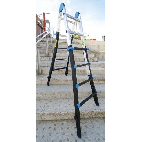 Escada telescpica aluminio 4+4 ref MULTI44XL Plabell