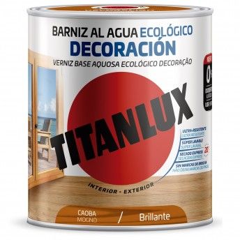 Verniz aquoso brilhante Mogno 0.75L ref M20100434 TITANLUX